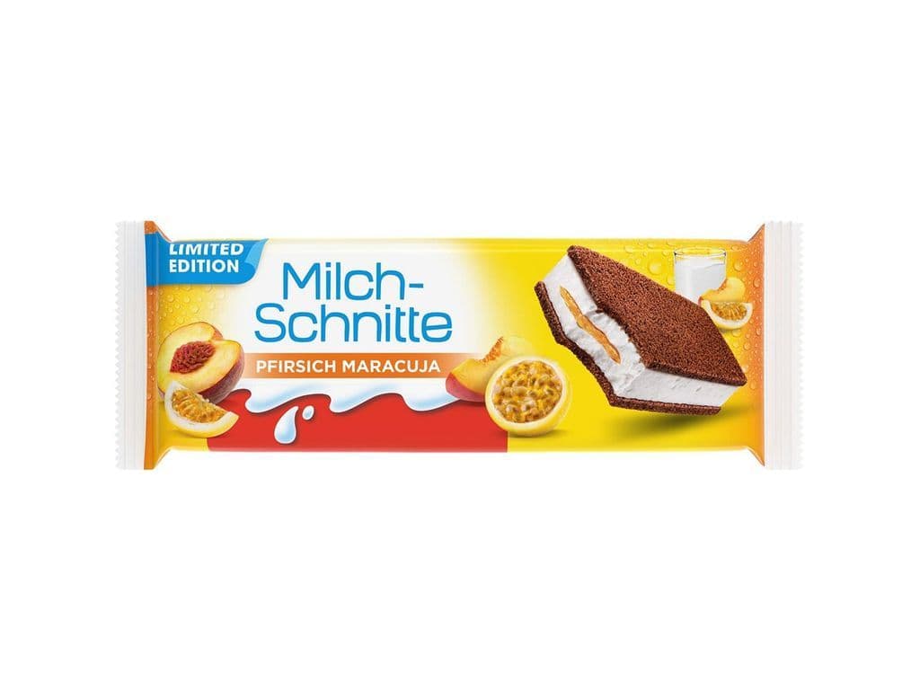 Kinder Milch Schnitte Passionfruit Peach Honey Wheat Cream Sandwich Refrigerator Snack 28g