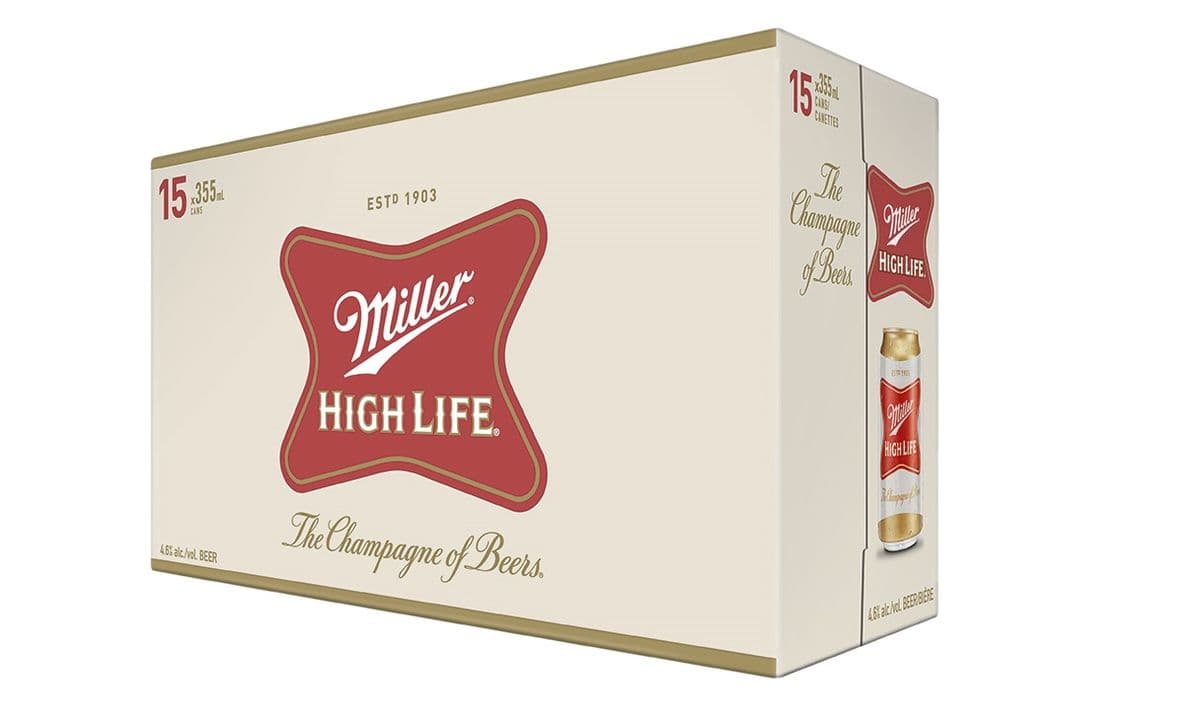 Miller High Life Can (15 Pack) (15 x 355 ml)