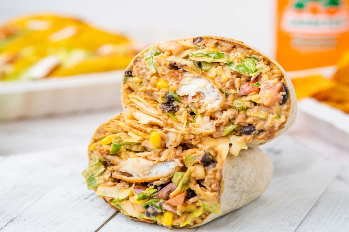 Deep Fried Tavern Battered COD FISH Burrito