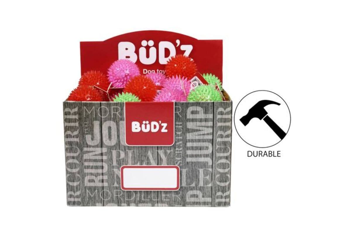 BuD'z - Plain Rubber Balls With Spikes - Red