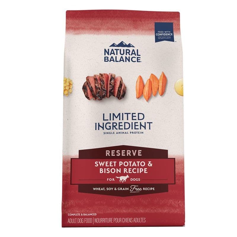 Natural Balance Limited Ingredient Adult Grain-Free Dry Dog Food, Reserve Sweet Potato & Bison Recipe 22 lb