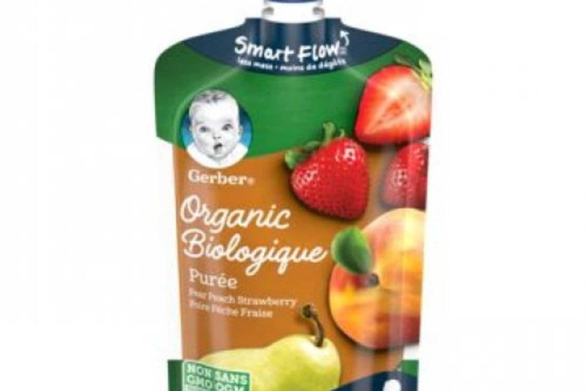 Nestle Gerber Pear Peach Strawberry Organic Puree 128 ml