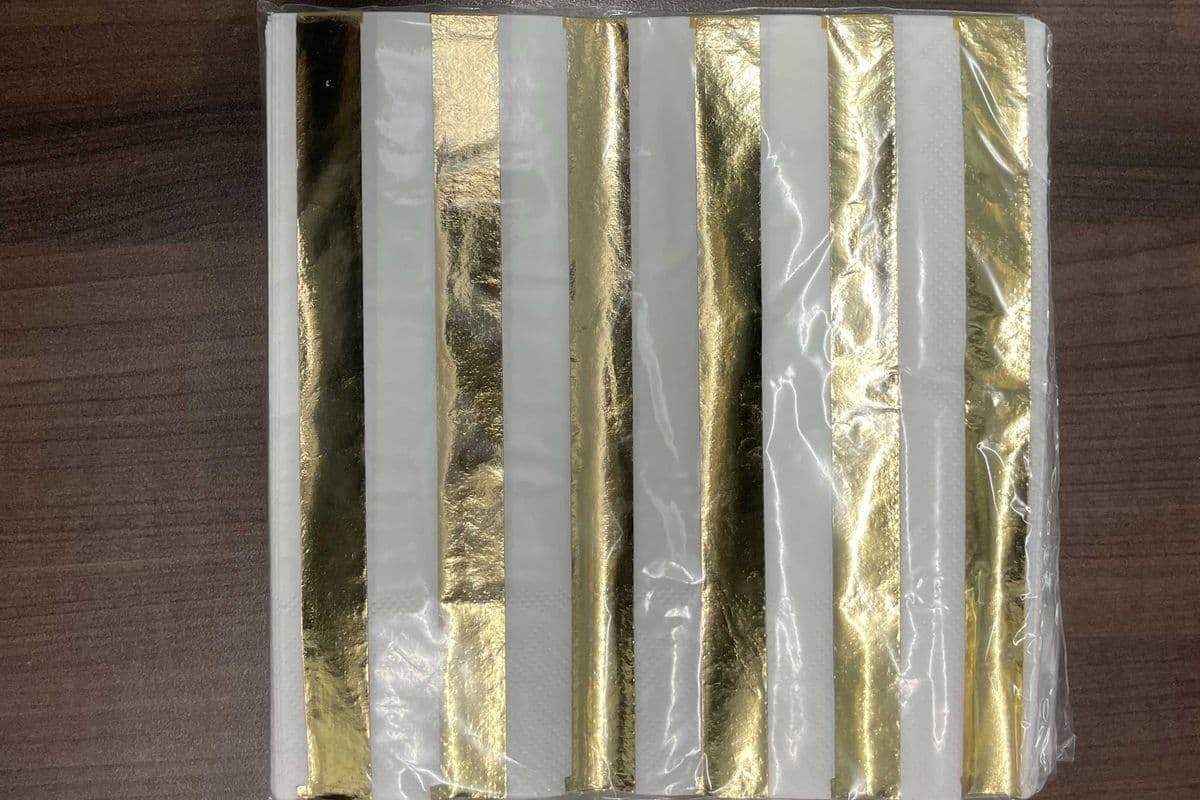 Napkin Lunch Gold Foil Stripe 16pk