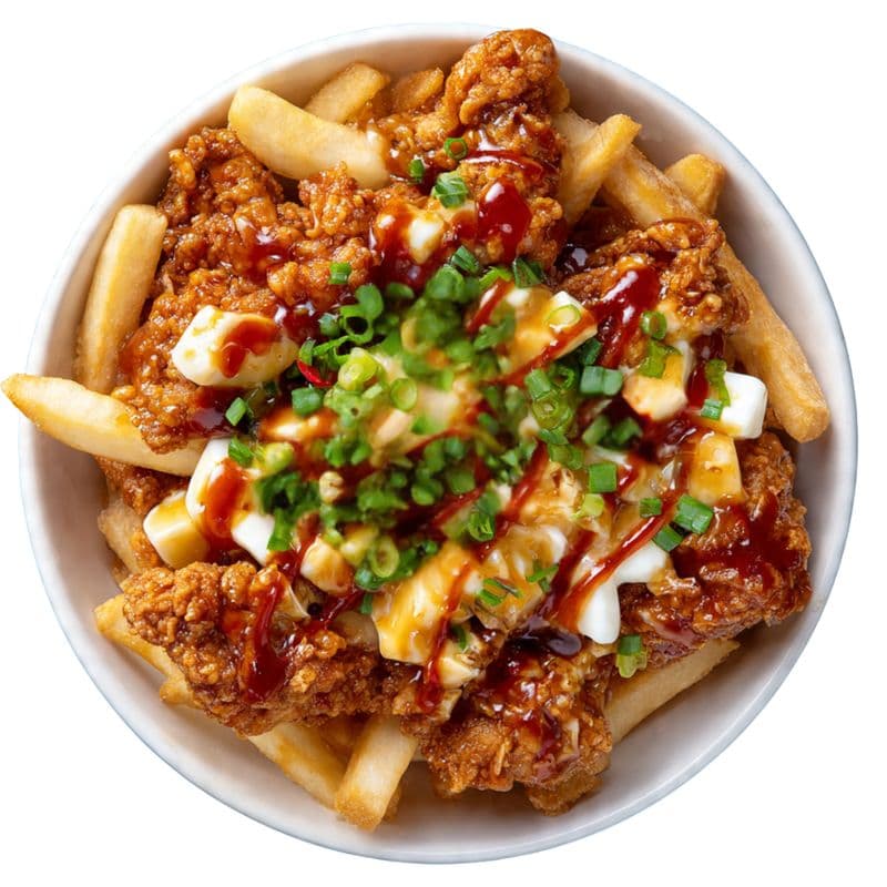 Hot Sauce Fried Chicken Poutine - Spicy