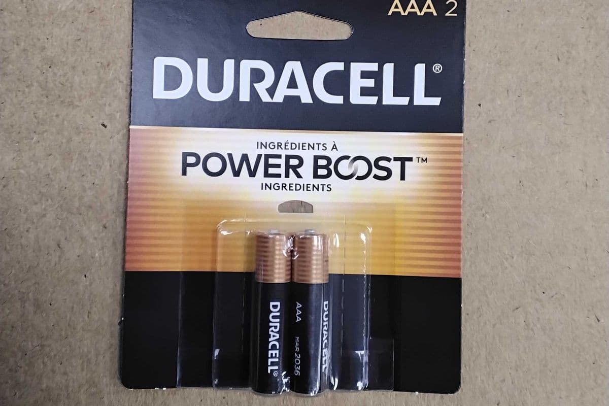 Duracell AAA2 battery.