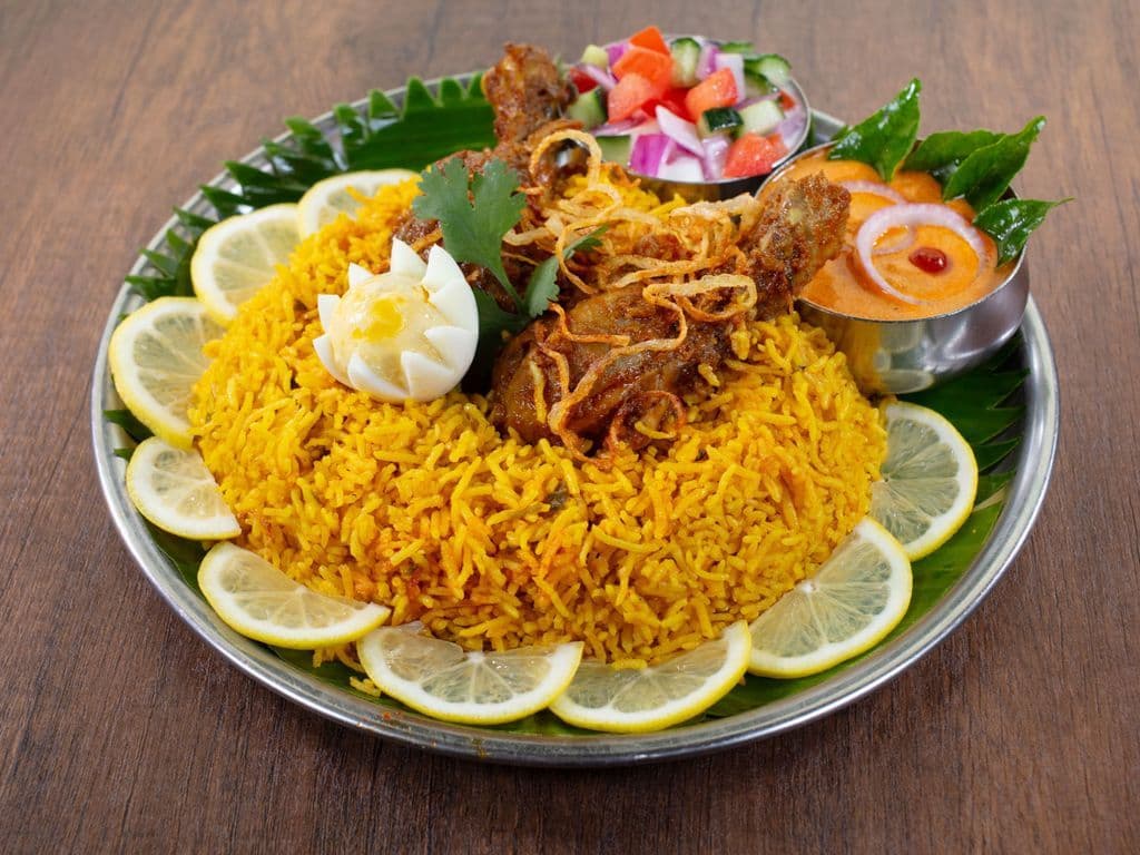 Traditional Chettinad Chicken Biryani (Bone-In).