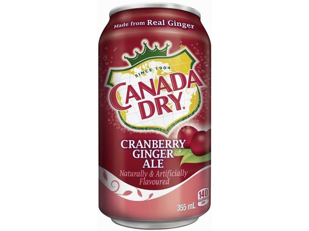 Canada Dry Cranberry Gingerale 355ml Fruity Berry Soda Pop Can
