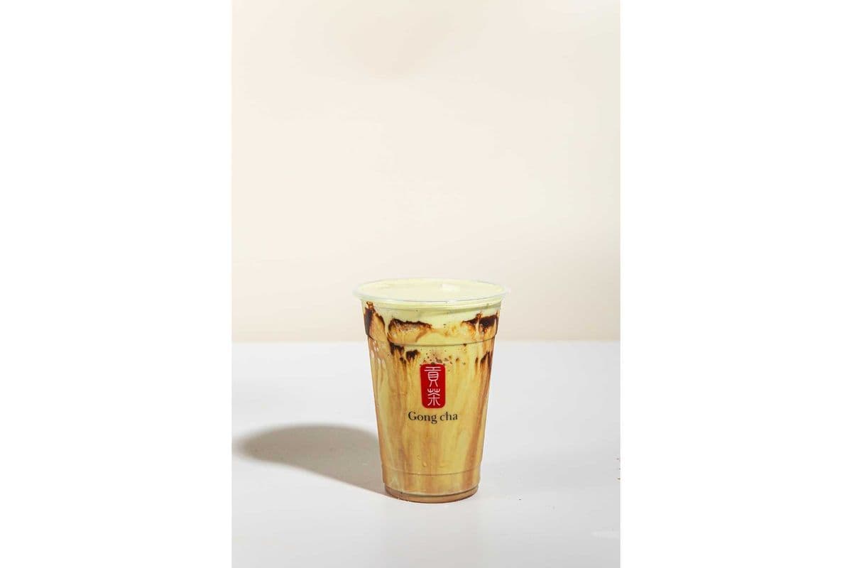 Pistachio White Chocolate Milk Tea with Pistachio Foam