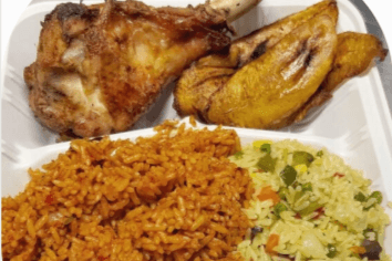 Combo Jollof/Fried Rice & Chicken