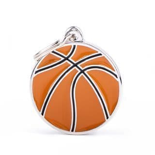 MyFamily Big Round Basketball Engraved Tag