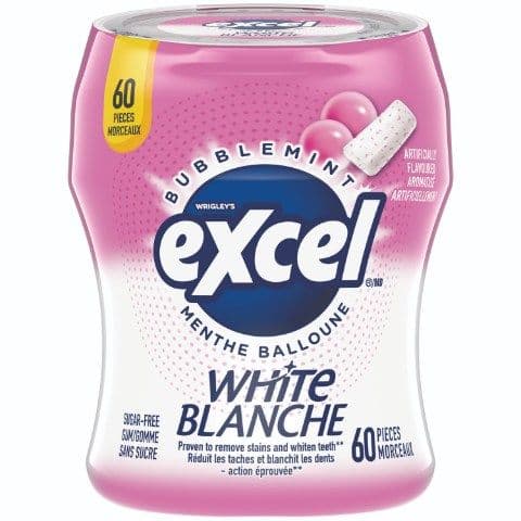 Excel White Bubblemint 60pc