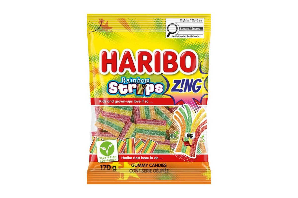 Haribo Rainbow Strips Zing (170 g)