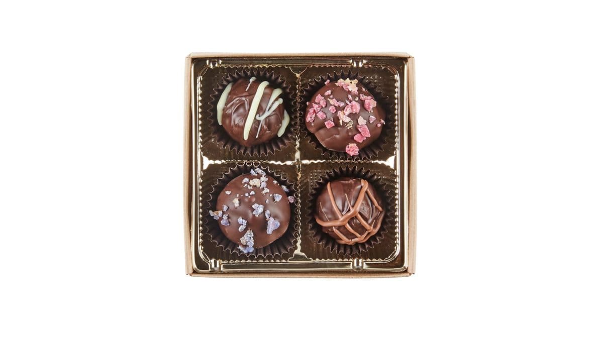 Assorted Dark Chocolate Truffle Box (4 pcs)