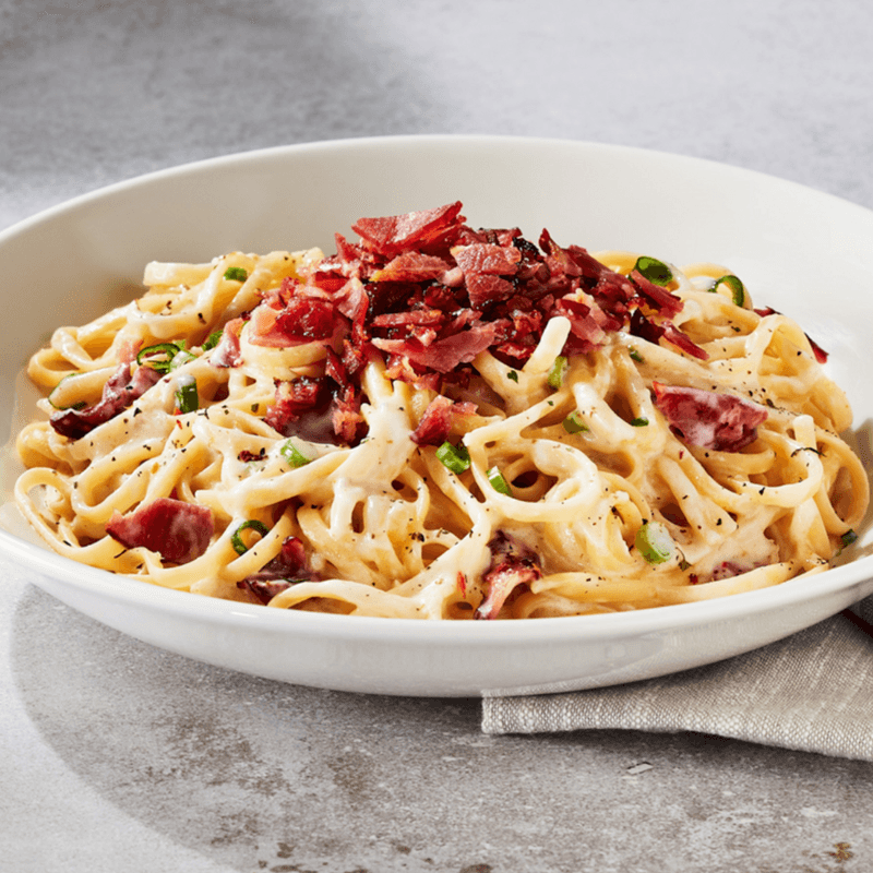 Linguini carbonara modérée / Moderate Linguini Carbonara