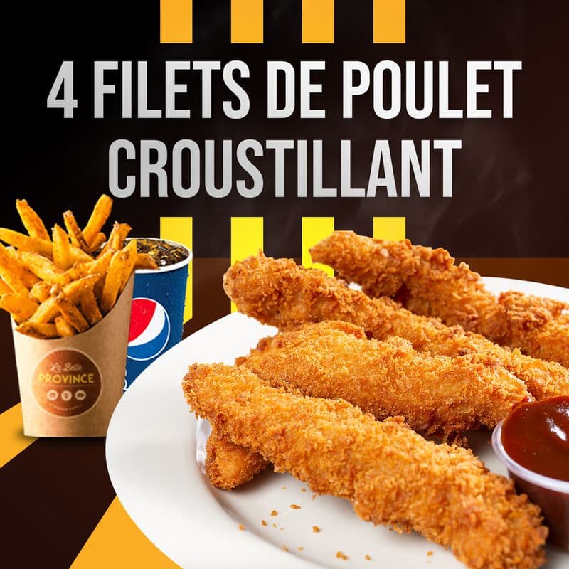 Trio 4 Filets de poulet croustillant