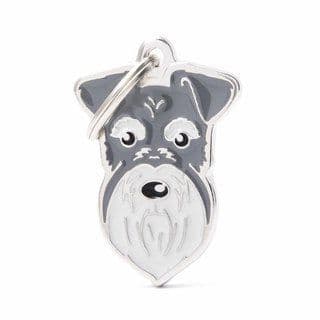 MyFamily Pepper & Salt Schnauzer Engraved Tag