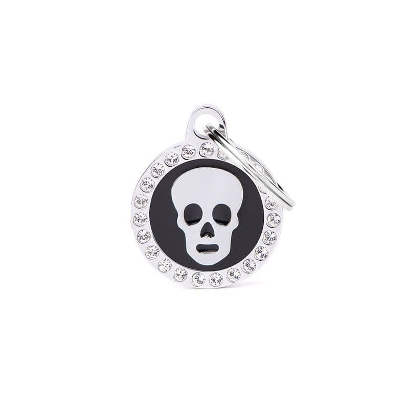 MyFamily Black Glam Skull Engraved Tag