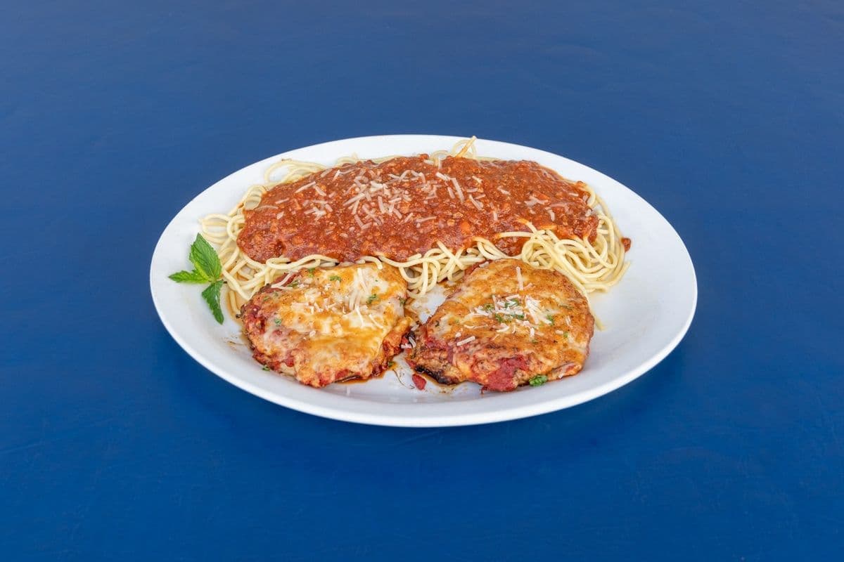 Chicken Parmigiana with Spaghetti