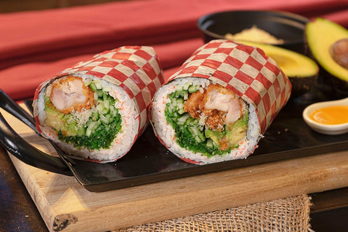 Chicken Karaage Sushi Burrito Combo