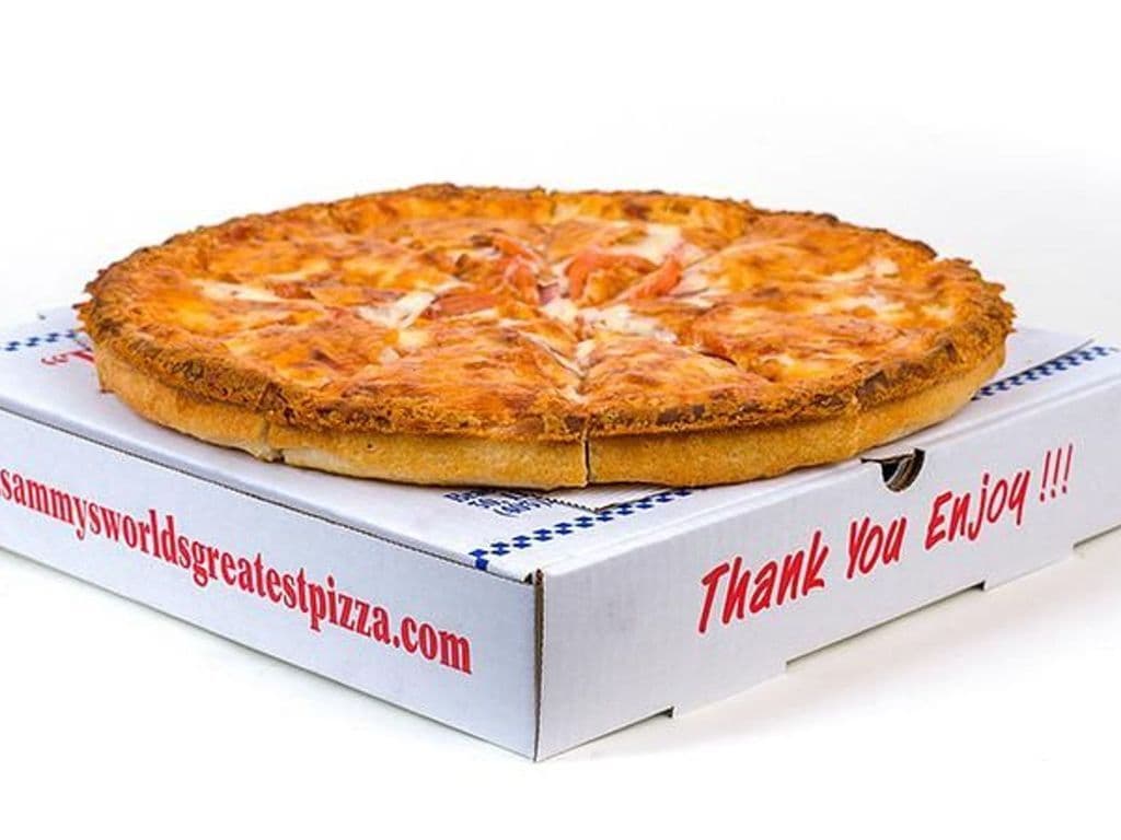 Ham, Pepperoni, Sliced Cooked Tomatoes Pizza