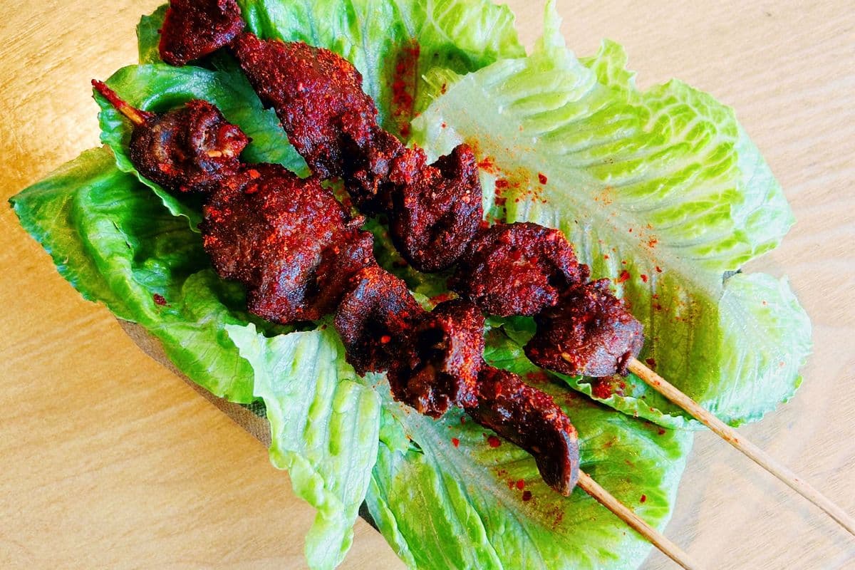 Fried Chicken Hearts Skewers(2 skewers) 炸鸡心