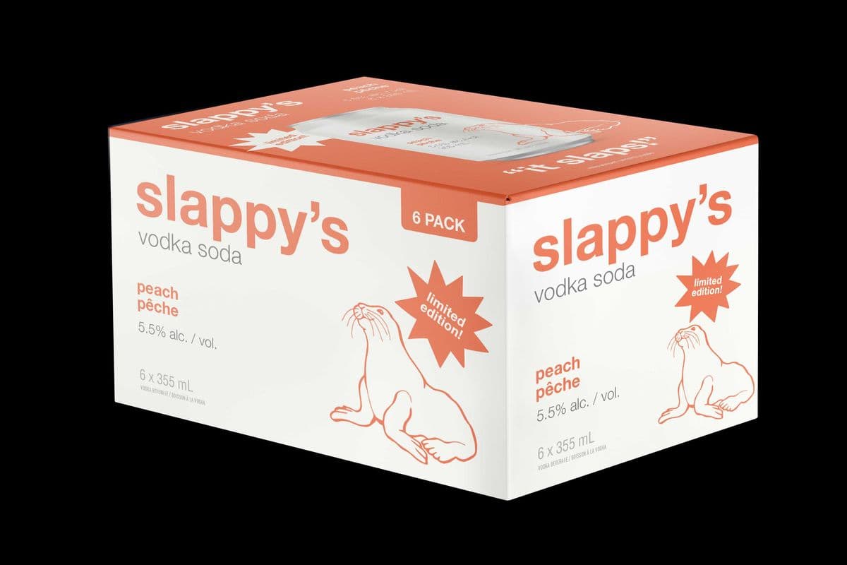 Slappy's Vodka Soda Peach (6 x 355ml can)