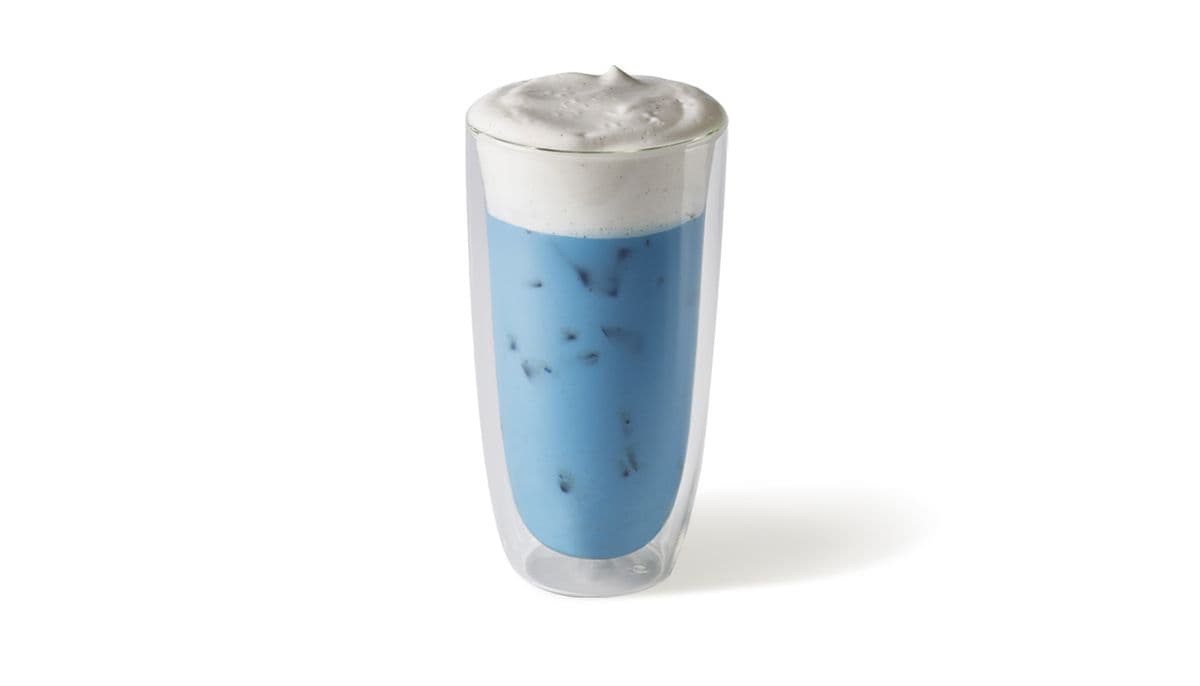 Iced Blue Latte with Vanilla Spice Cold Foam