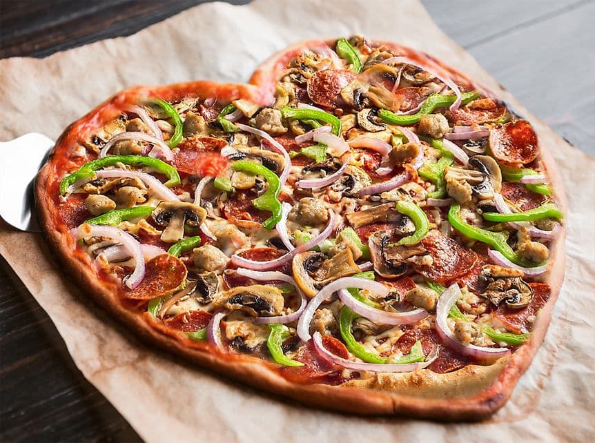 Feast Heart Shaped Pizza