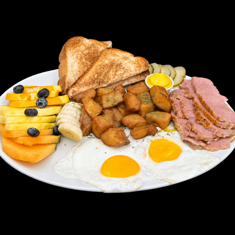 Deux (2) oeufs et steak Philly ou Viande Fumée / Two (2) eggs with Philly Steak or Smoked Meat