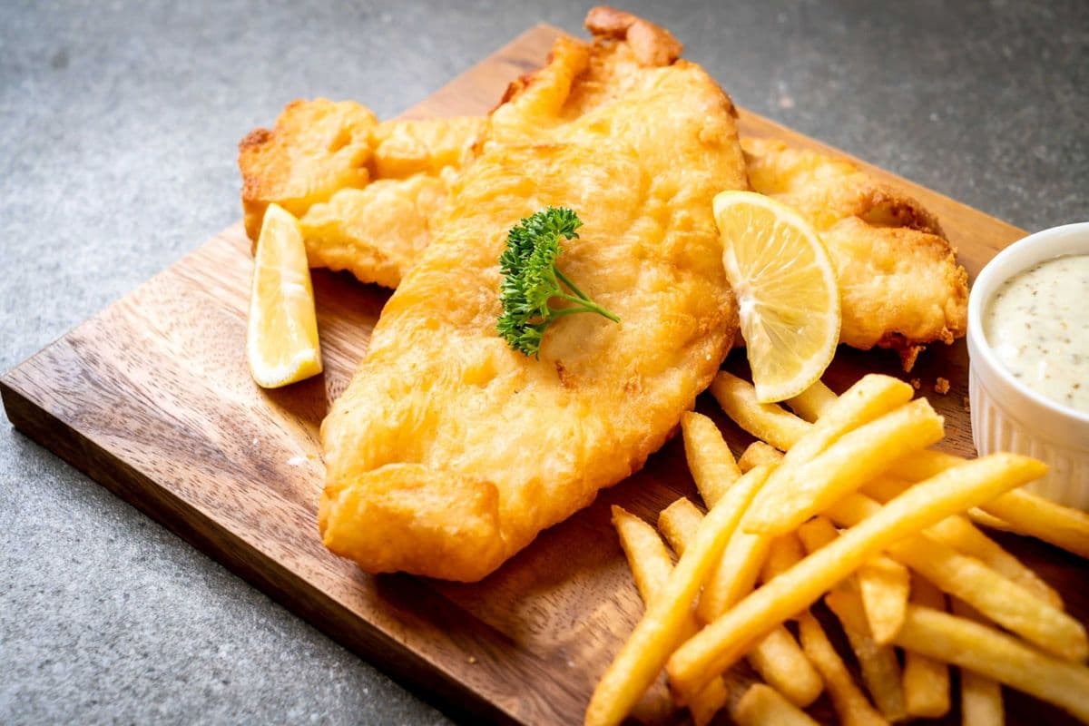 Fish and Chips with tartar sauce