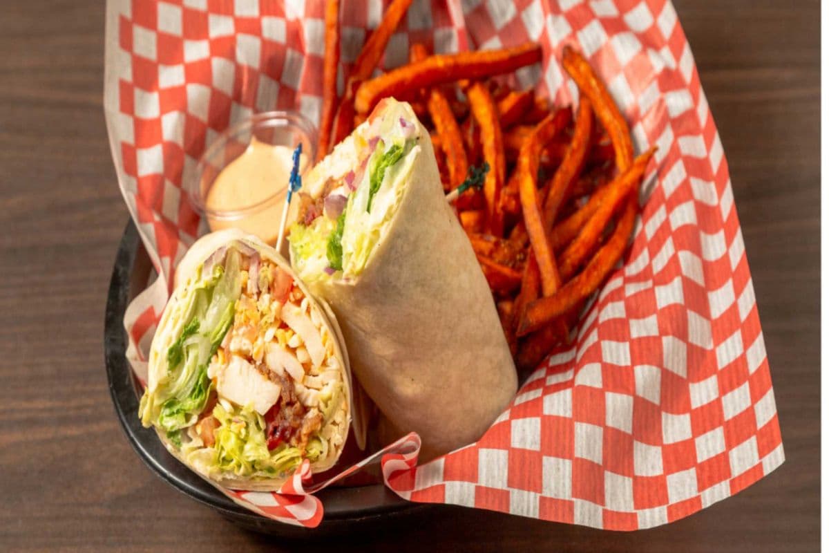 Coop's Chicken Club on a Wrap