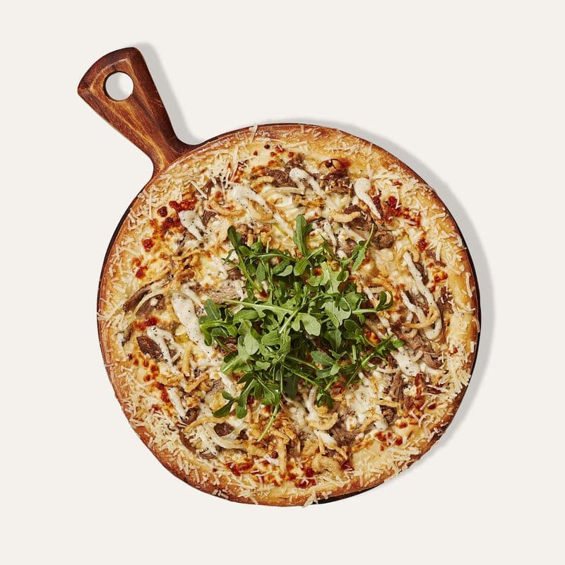 Grande (17 po) Pizza blanche porchetta effilochée / Large (17 in) Pulled Porchetta White Pizza