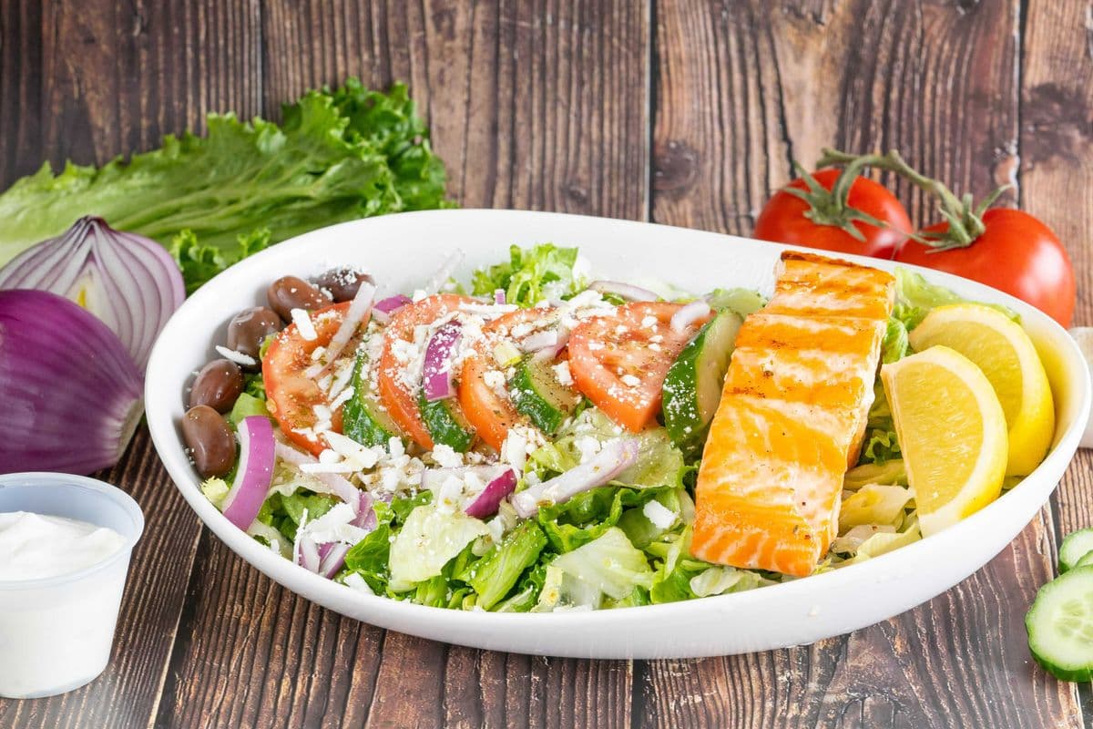 Salmon Greek Salad