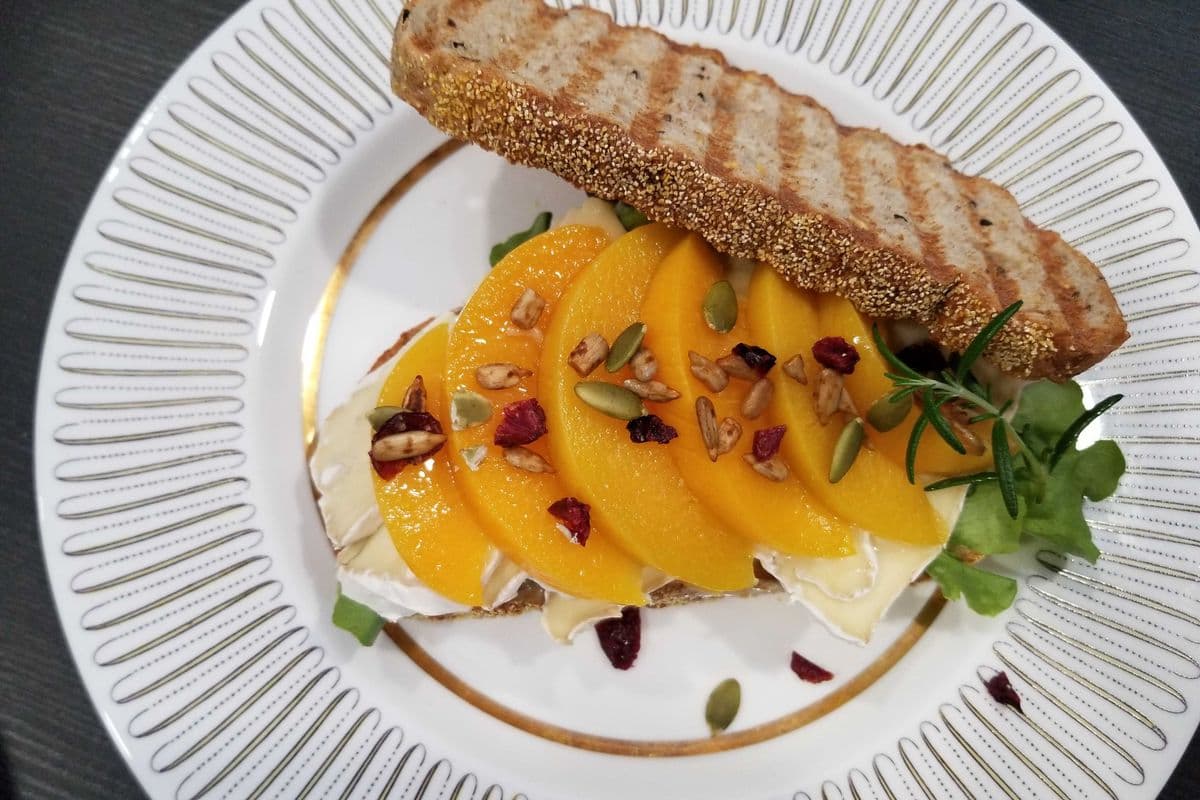 Peach & Brie Cheese Sandwich