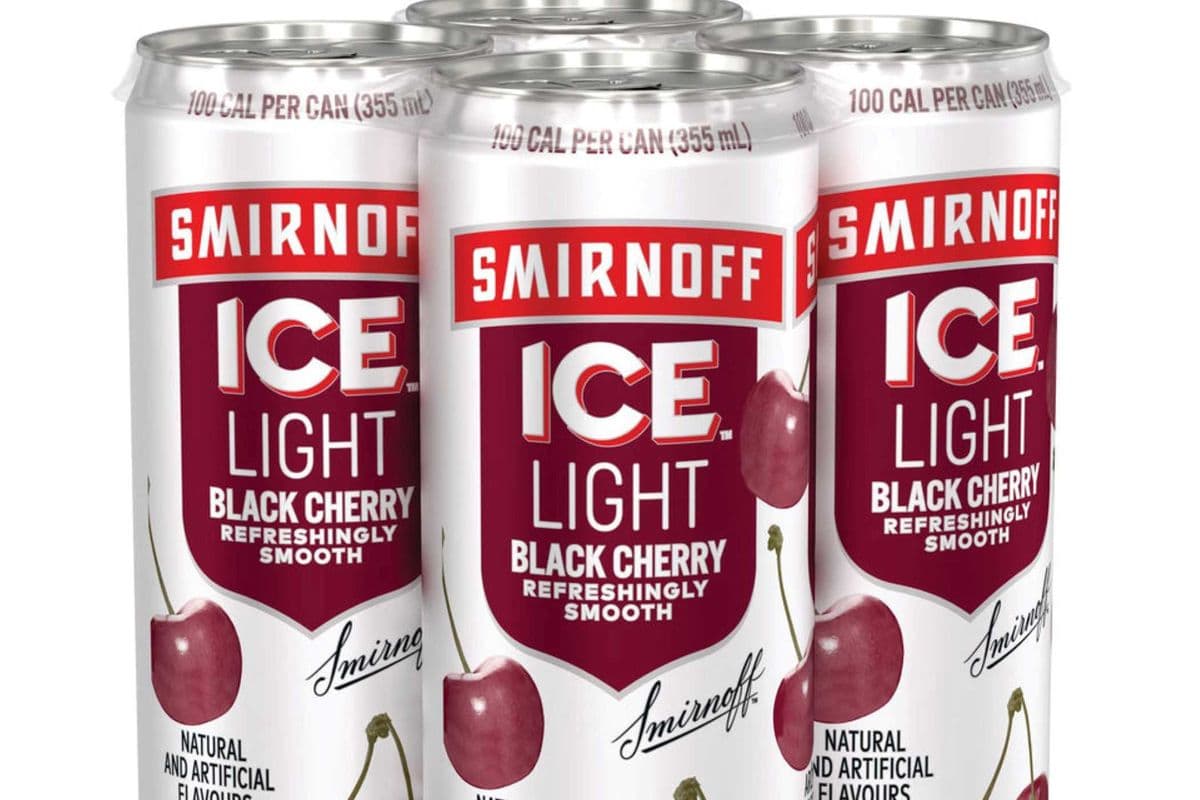Smirnoff Ice Light Black Cherry and Soda 4 Cans - 4.50% ABV (1 x 355 ml)