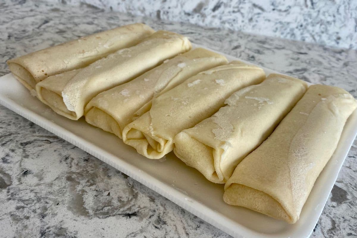 chicken blintzes (frozen, fully cooked)