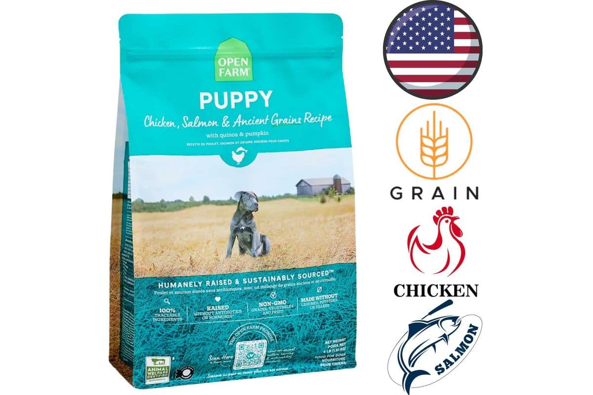 Open Farm - Chicken & Salmon Ancient Grains Puppy Dry Dog Food - 4 lb