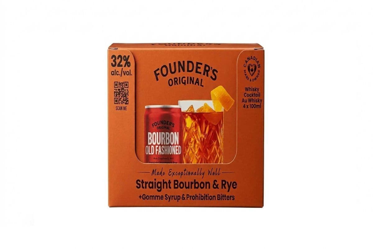 134928. FOUNDER'S ORIGINAL BOURBON OLD FASHIONED (4 x 100ML (CANS))