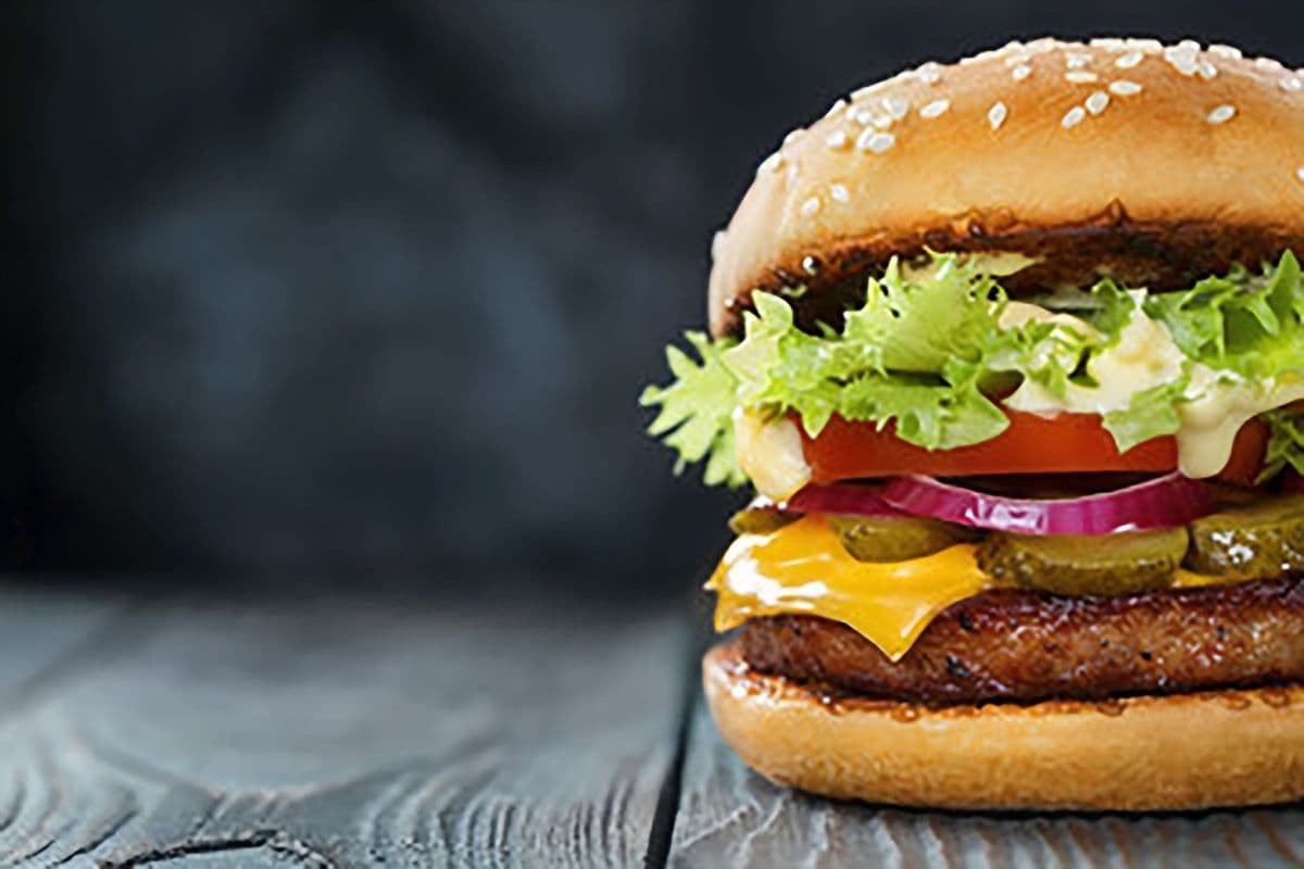 Veggie's Burger with fries