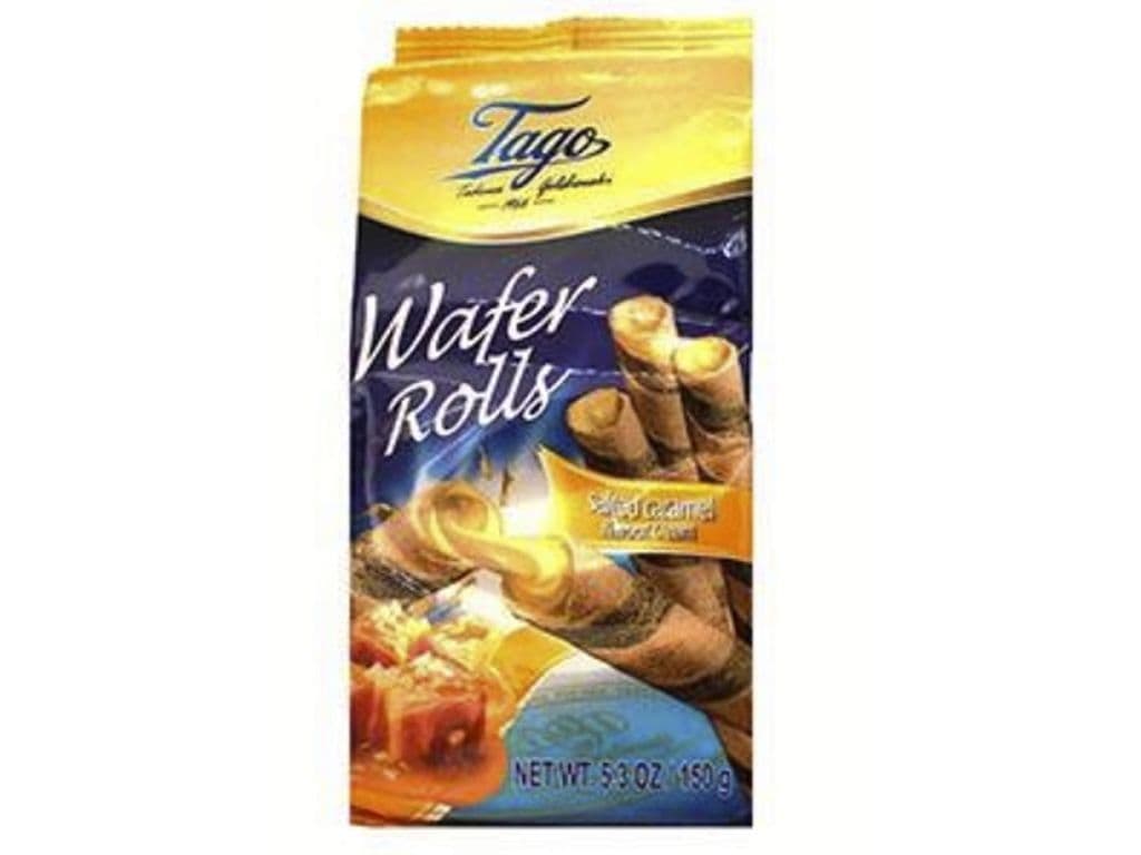 Tago Wafer Rolls Salted Caramel Filled Biscuit Sticks 150g Polish Snack