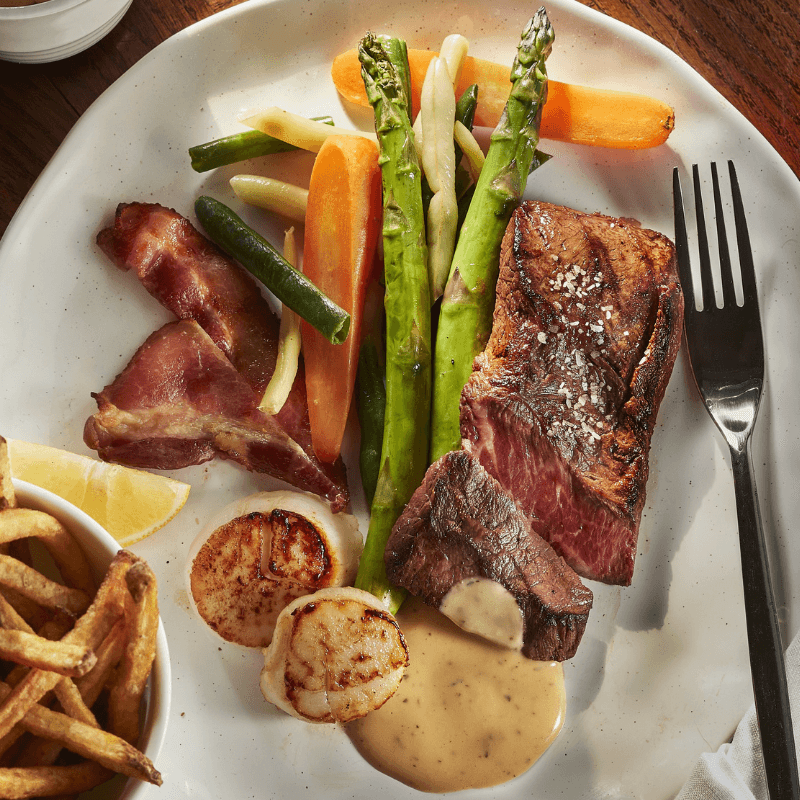 Terre et mer avec pétoncles / Scallops Surf and Turf