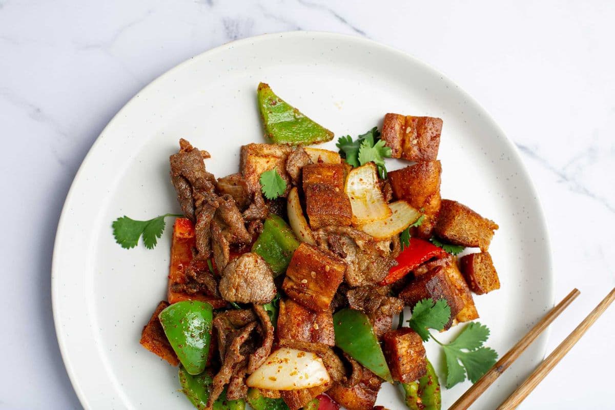 Fried Lamb and Naan