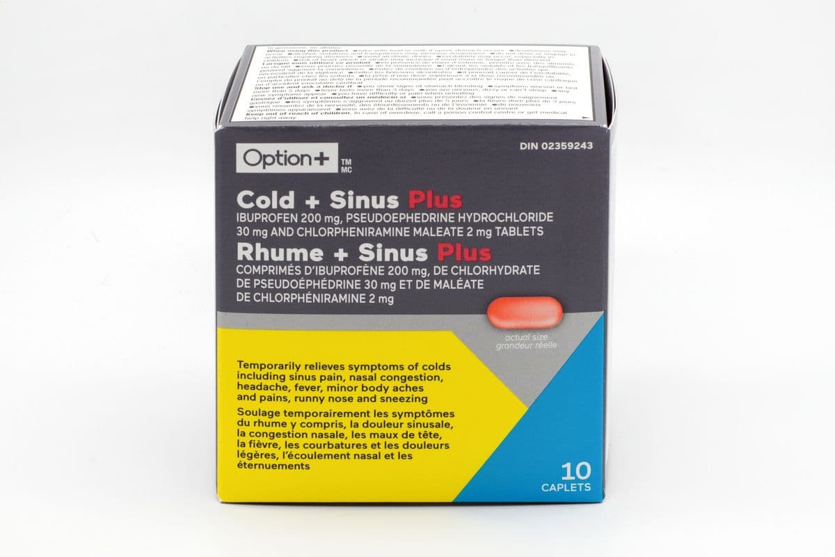 Option+ Cold and Sinus Plus (10 Caplets)