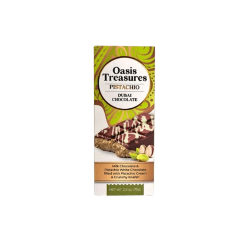 Oasis Treasures Pistachio Dubai Chocolate Bar - Canada (75g)