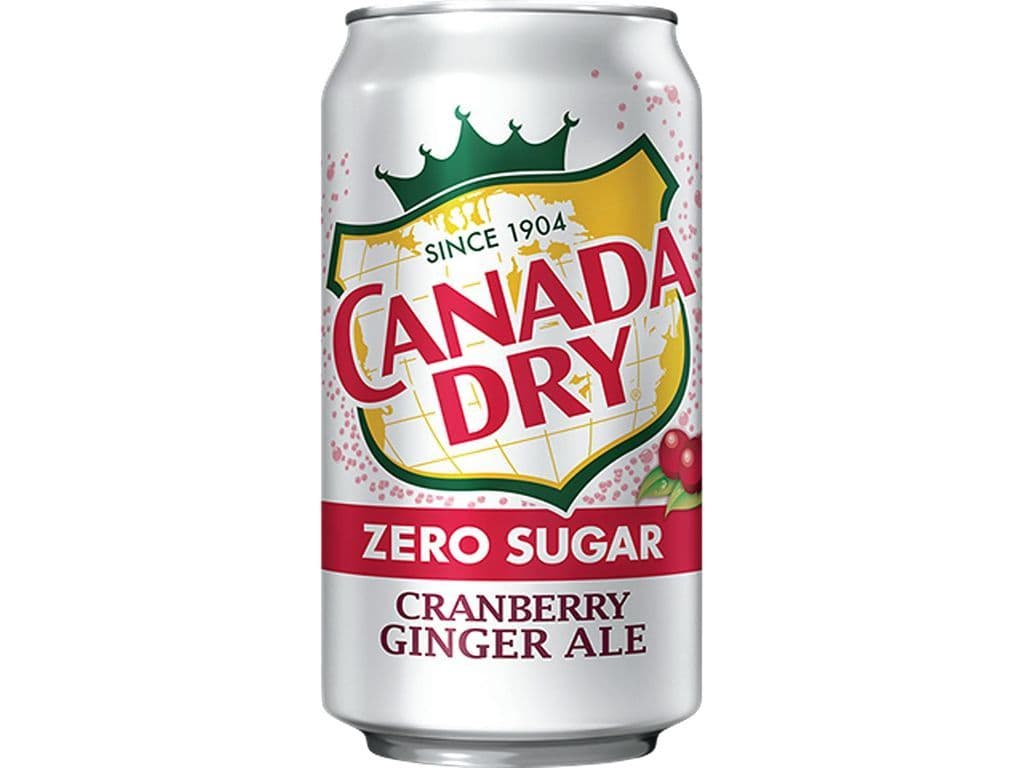Canada Dry Cranberry Gingerale Zero Sugar 355ml Fruity Berry Soda Pop Can