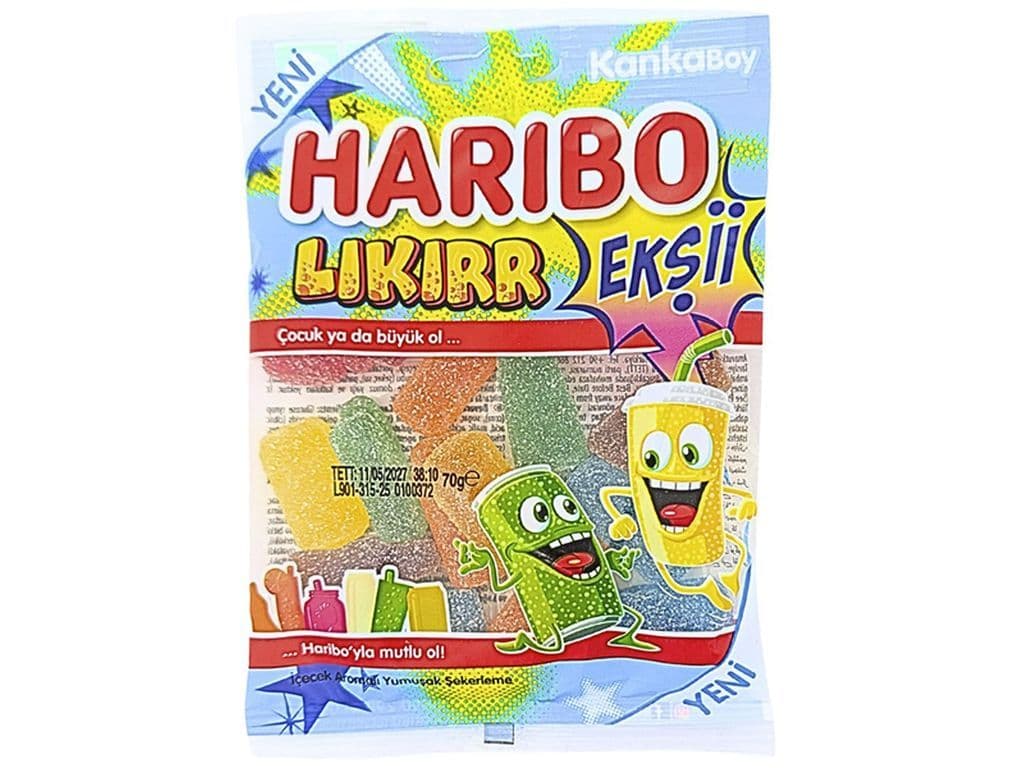 Haribo Likirr Sour Halal Gummies 70g Turkish Candies