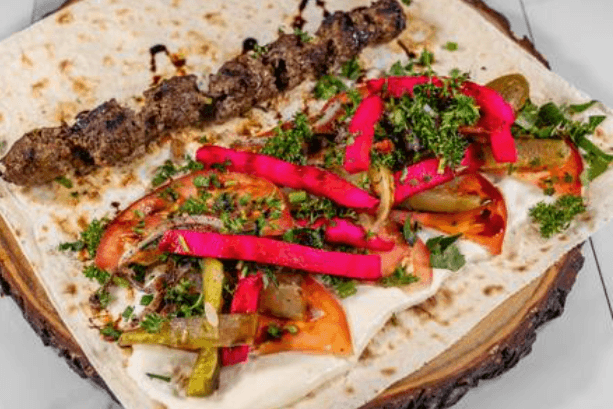 Beef Kebab (Kabab) Wrap Saj