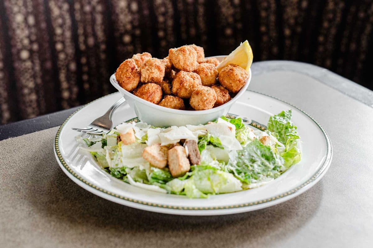 Dinner Dry Ribs and Caesar Salad