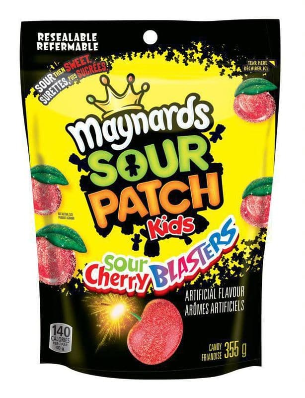 Maynards Sour Cherry Blasters Candy Stand Up Pouch (308 g)