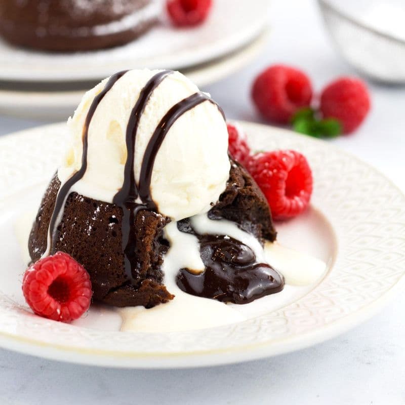 Chocolate Lava Cake W/ Vanilla Ice Cream